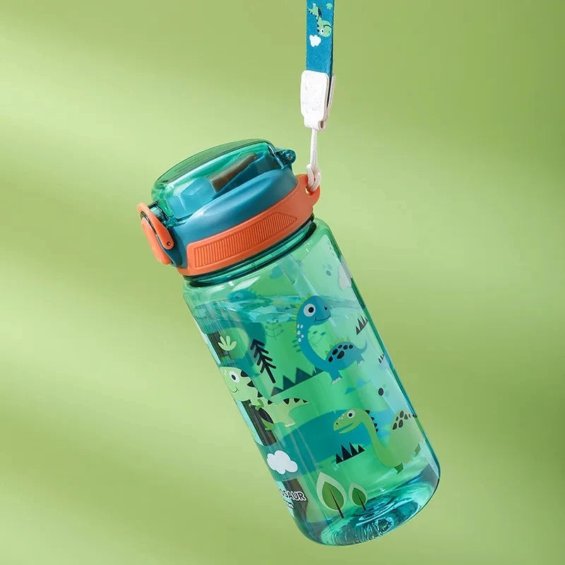 Bouteille d'eau pour enfants 600 ml avec paille et couvercle anti-déversement Tasses à boisson portables pour enfants en bas âge